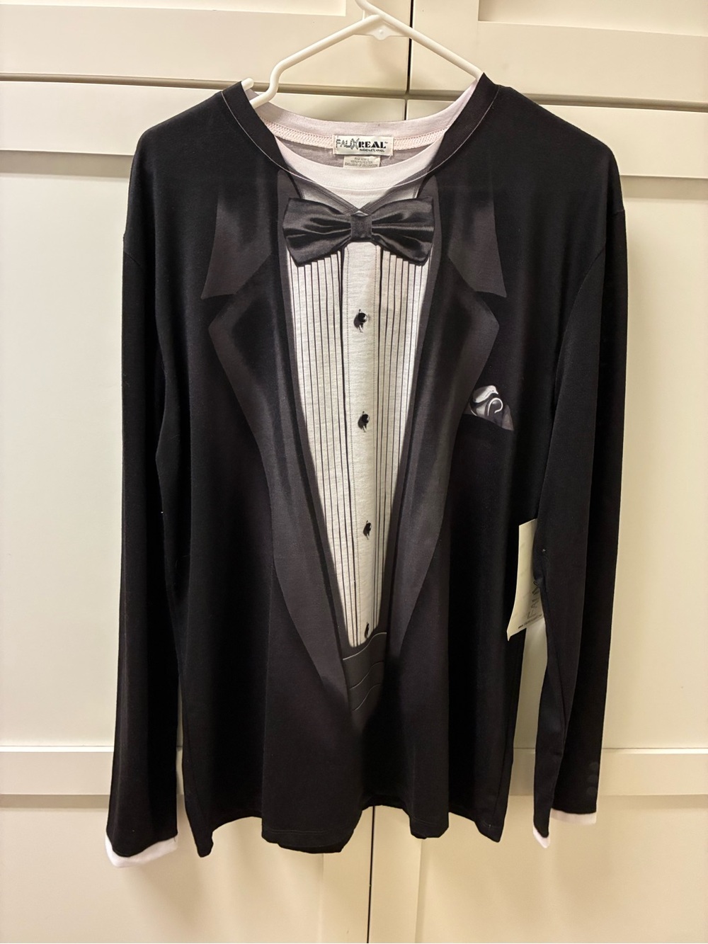 Faux Real Tuxedo Long-Sleeve Shirt - Black